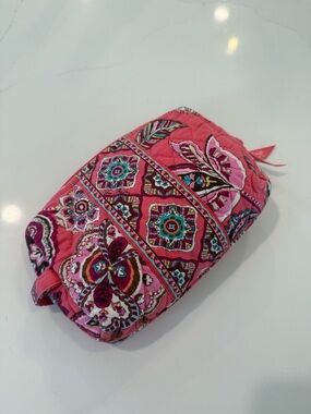 Vera Bradley Quilted Pink Printed Cosmetic Pouch Small